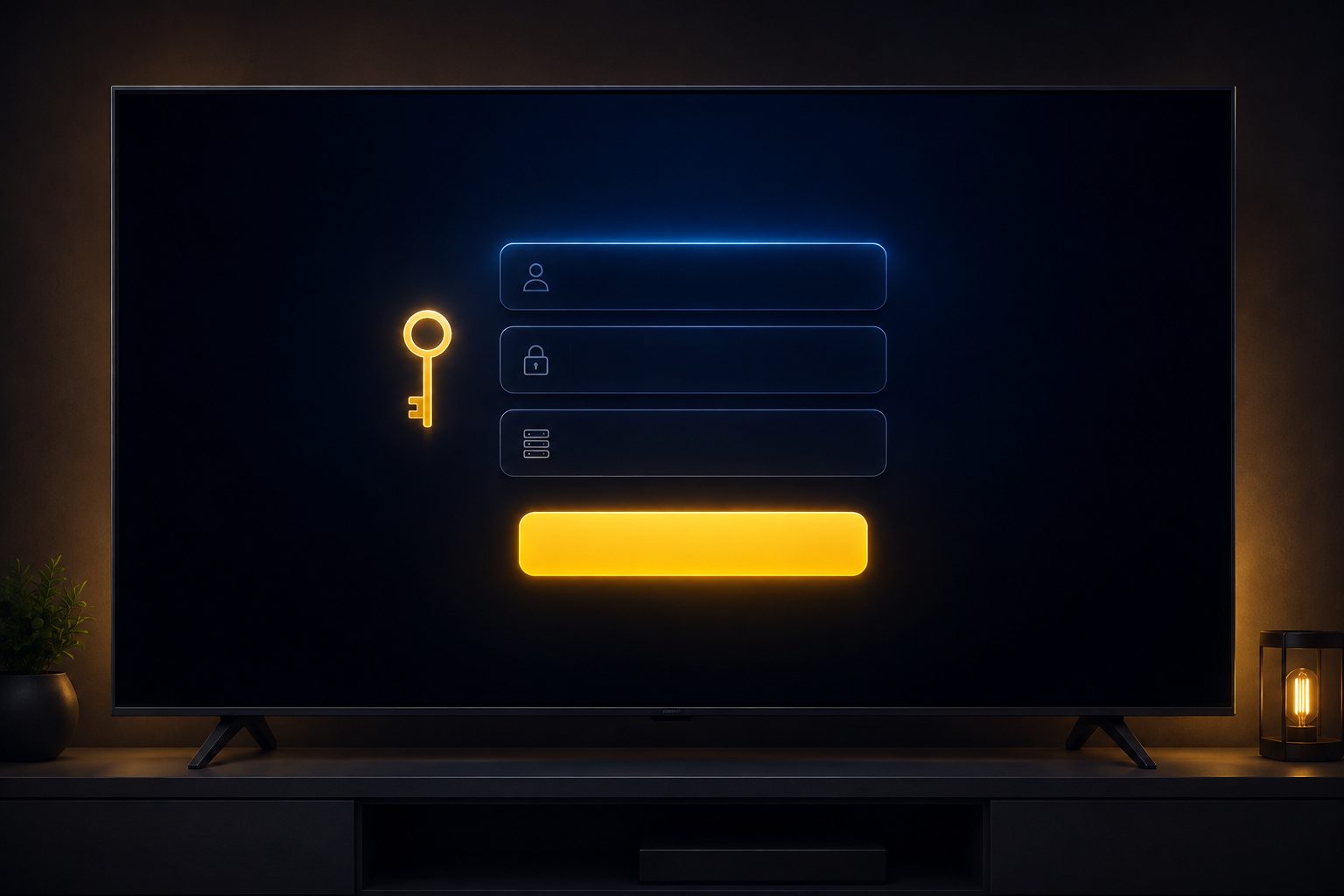 IPTV Smarters Pro Xtream Codes login screen with username, password and server URL fields